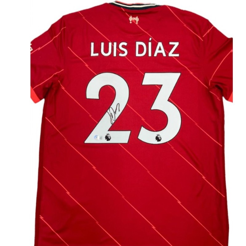 Luis Diaz' Official Liverpool Signed Shirt, 2021/22
