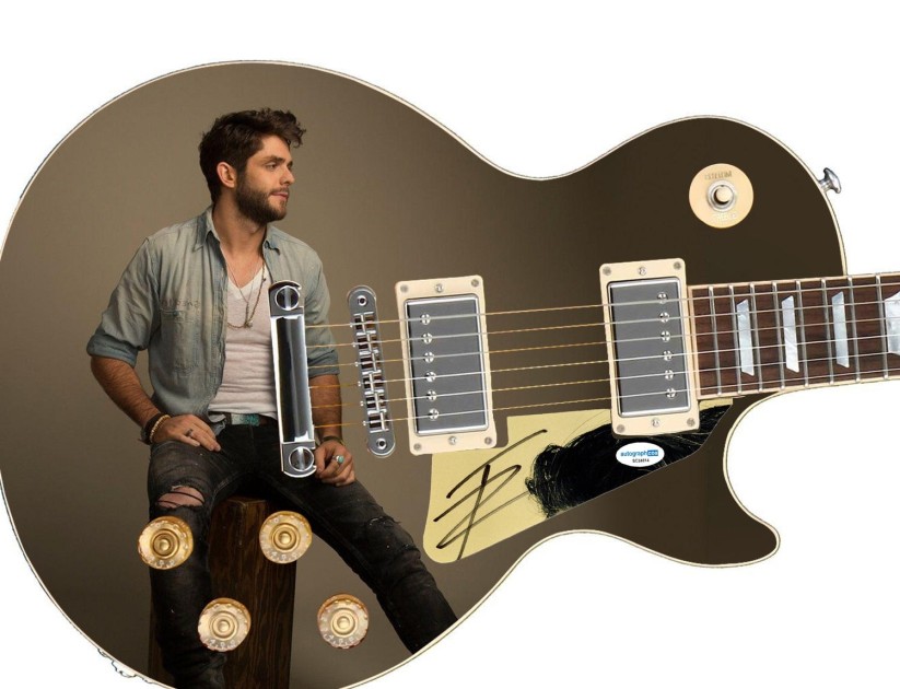Thomas Rhett Signed Custom Graphics Guitar