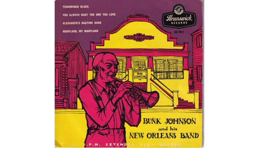 "Tishomingo Blues" Vinyl Album - Bunk Johnson And His New Orleans Band, 1956
