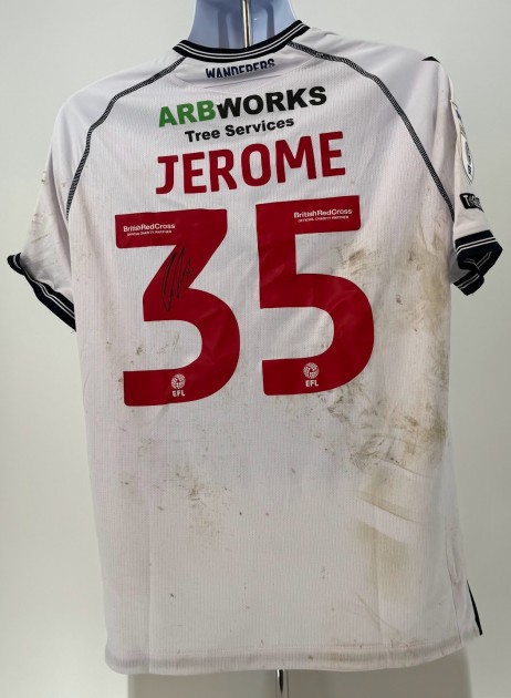 La maglia firmata di Cameron Jerome del Bolton Wanderers indossata durante la partita