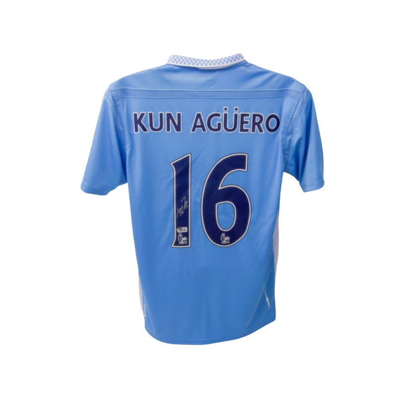 Sergio Aguero's Manchester City Signed Replica Shirt