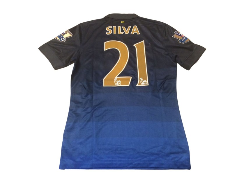 Silva's Manchester City Match-Issued Shirt, 2014/15