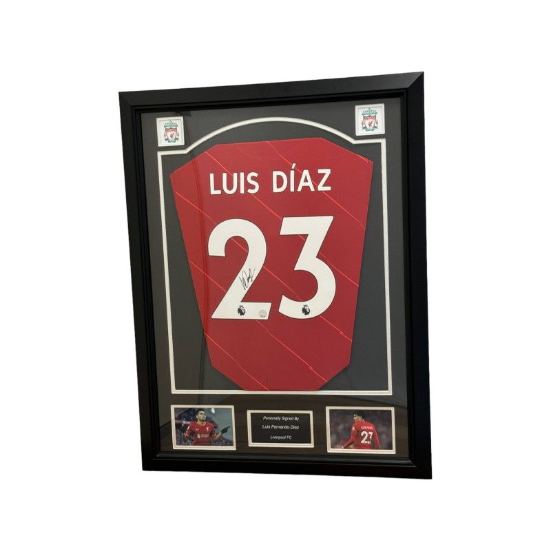 Luis Diaz's Liverpool Signed Home Shirt