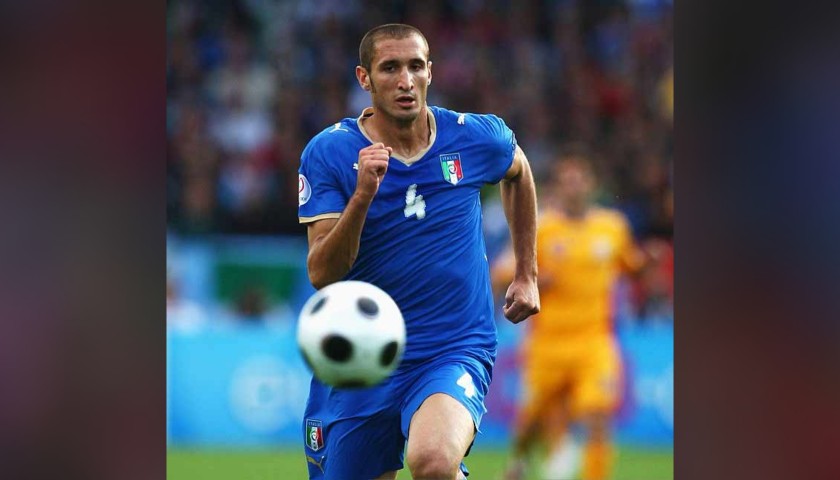 Chiellini's Italy Match Shirt, 2007/08