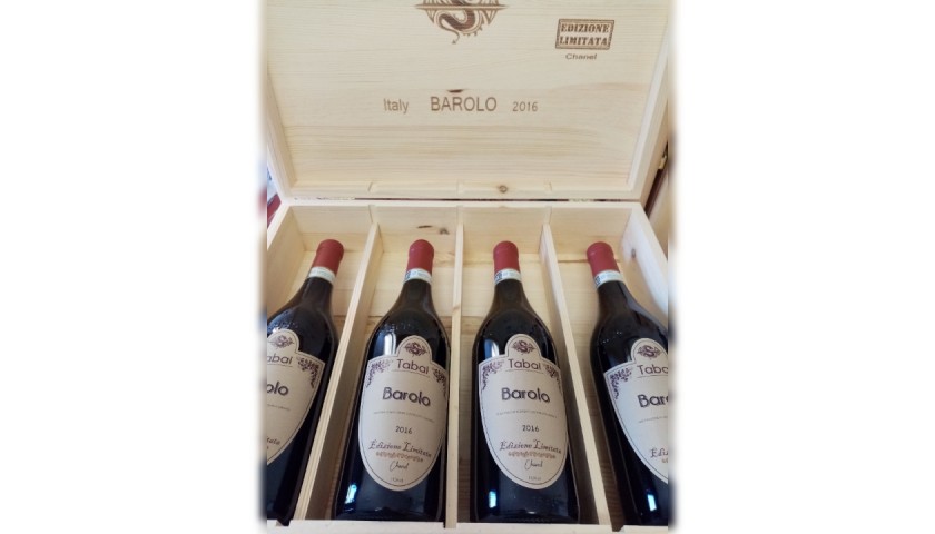 Four Chanel Limited Edition Bottles of Barolo, Tabai 2016