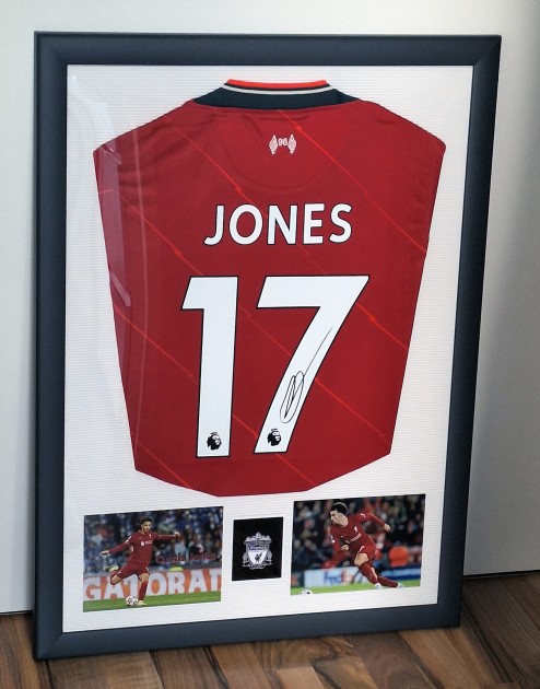 Maglia del Liverpool 2021/22 firmata e incorniciata di Curtis Jones