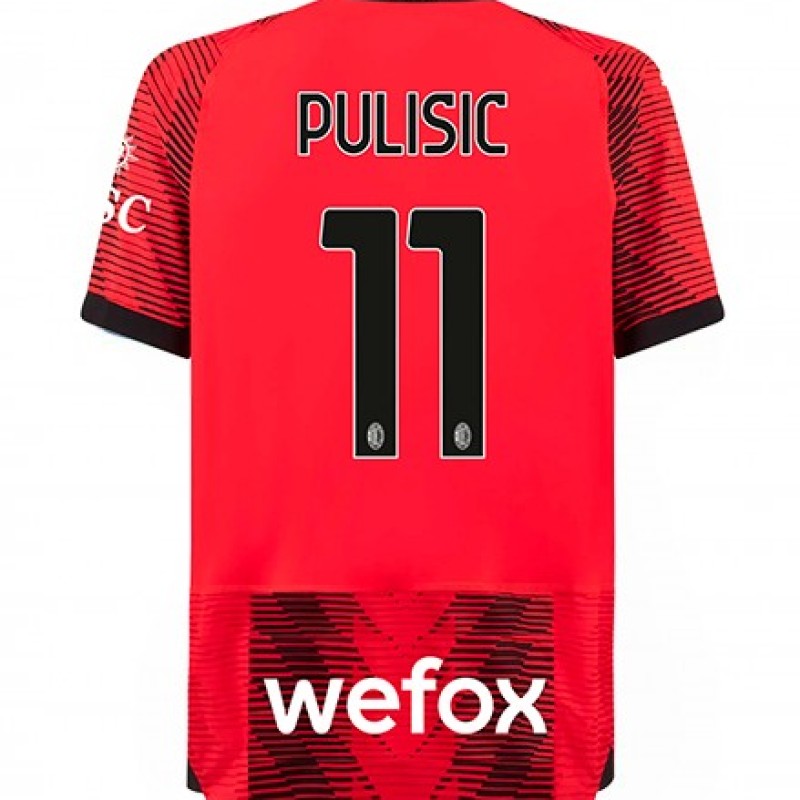 Pulisic's Milan 2023-2024 Signed with Personalized Dedication Shirt