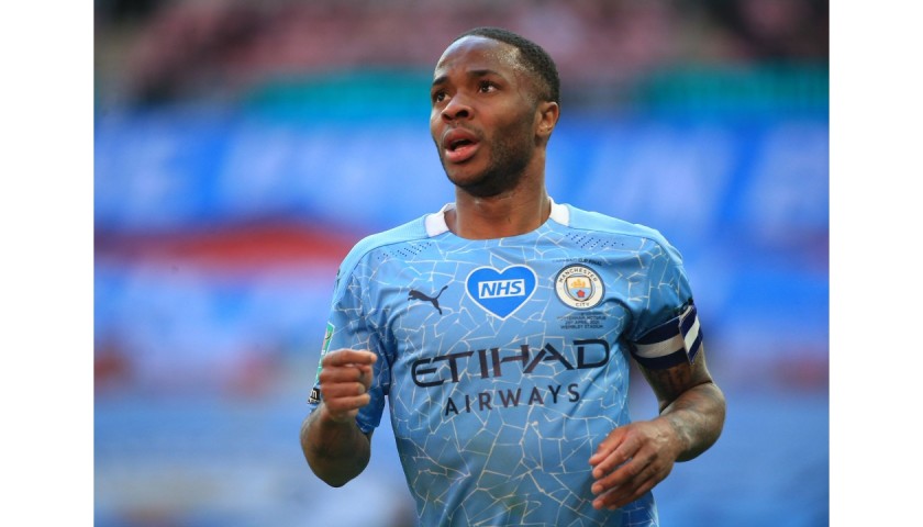 Sterling's Stadium-Issued Signed Shirt, Carabao Cup Final