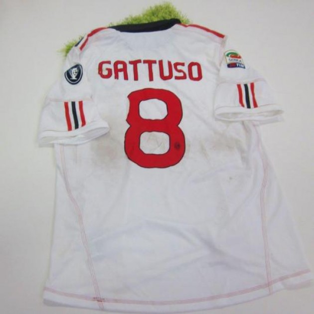 Gattuso Milan match worn shirt, Chievo Verona-Milan December 20th 2011