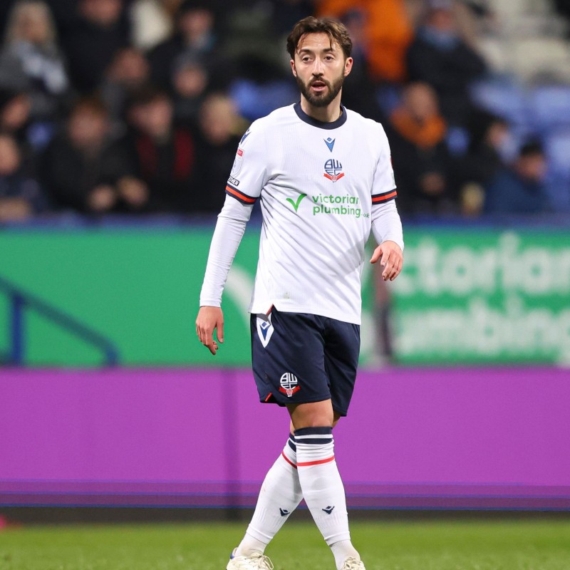 Maglia indossata Josh Sheehan Bolton Wanderers, vs Mansfield - Autografata