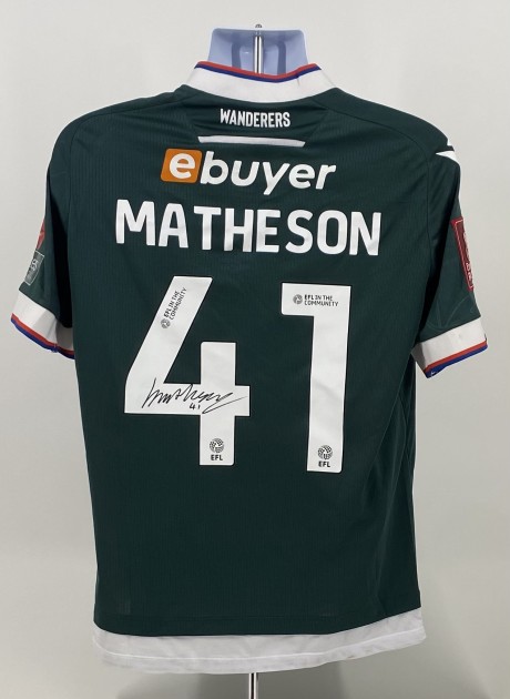 Luke Matheson's Bolton Wanderers Signed Match Worn Away Shirt, vs Walsall 