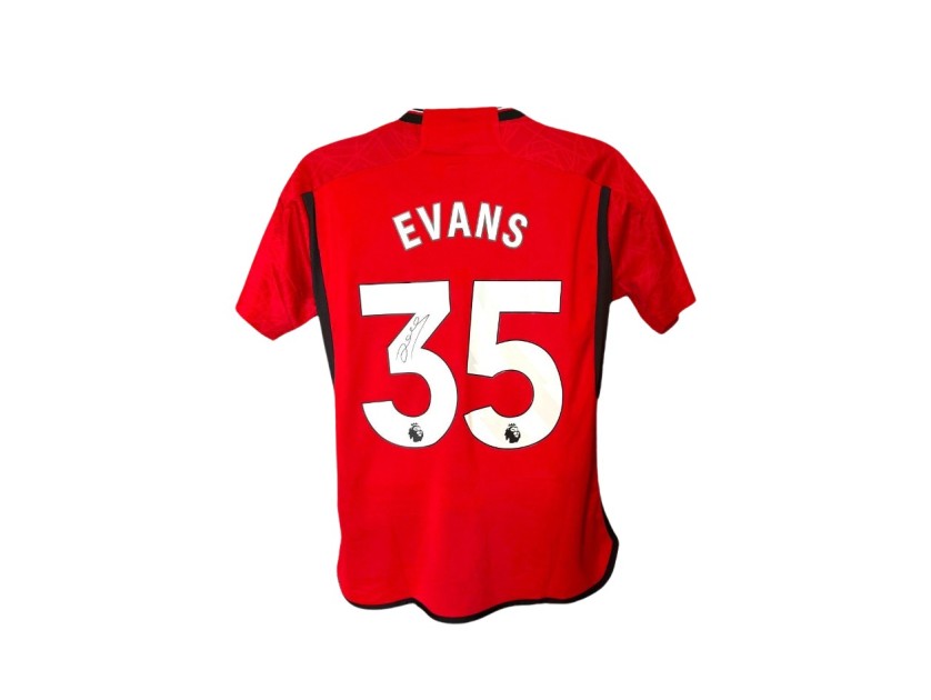 Jonny Evans' Manchester United 2023/24 Signed Replica Shirt 