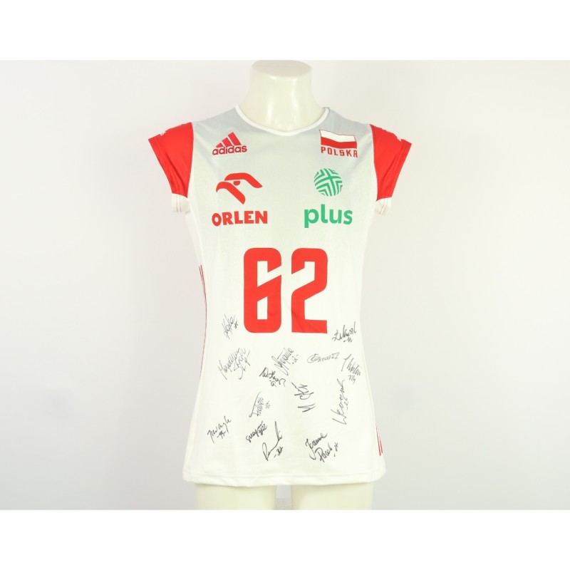 Poland women's national team jersey - athlete Nowicka - autographed by the team