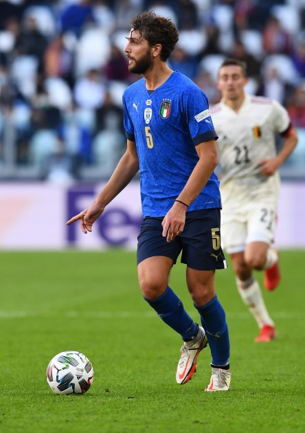 Locatelli's Signed Match Shirt, Italy-Belgium 2021