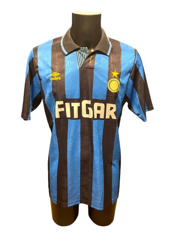 Nicola Berti Match Inter Milan Shirt vs AC Milan Serie A 1992
