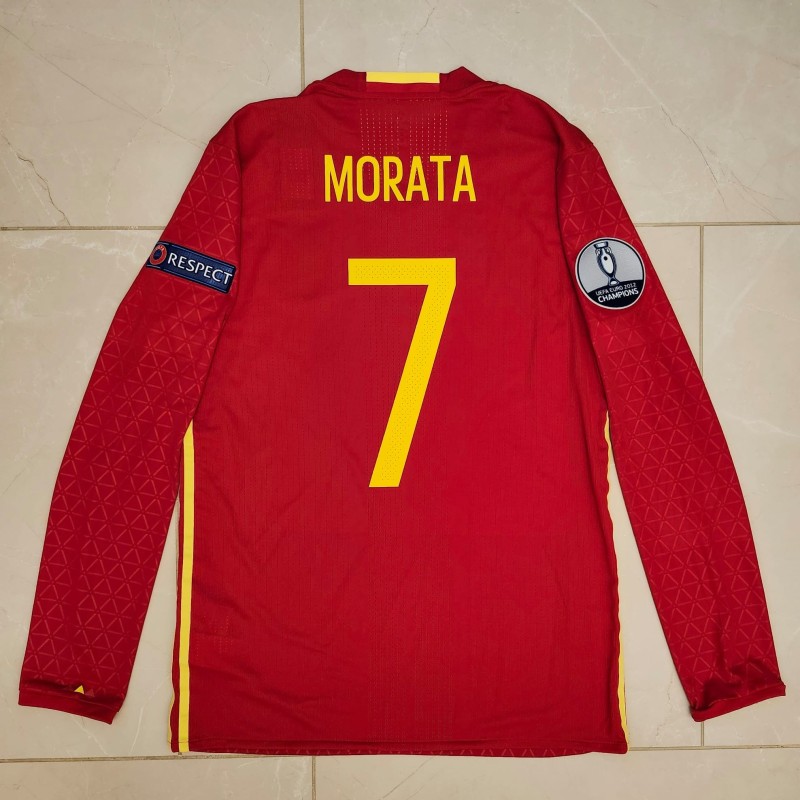 Alvaro Morata's Spain 2016/17 Match Issued Shirt