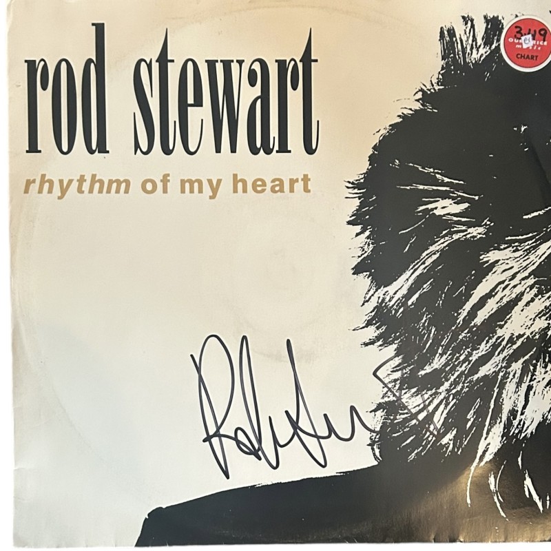 Rod Stewart Firmato Rhythm Of My Heart 12" Vinile