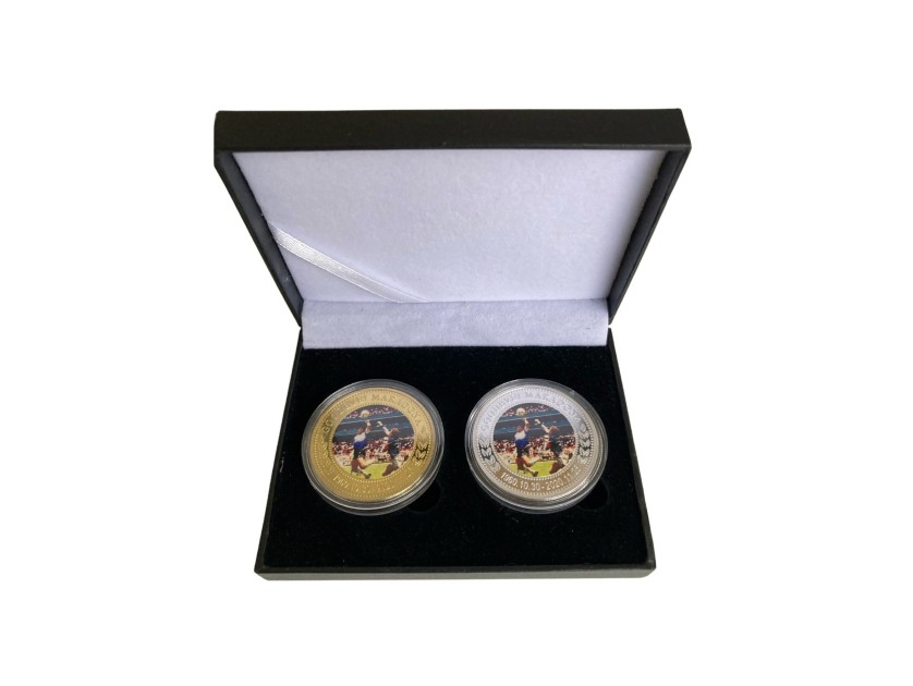 Diego Maradona Hand Of God Gold and Silver Plated Coins Set