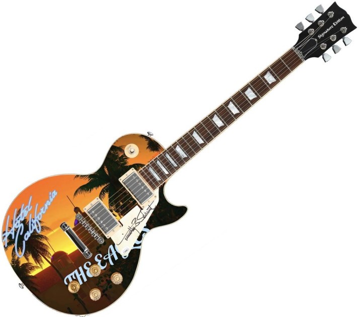 Timothy B. Schmit of The Eagles Signed Custom Graphics Guitar