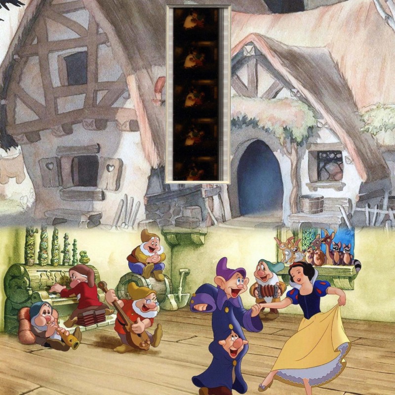 "Snow White and the Seven Dwarfs" Maxi Card with Original Frames of Film 
