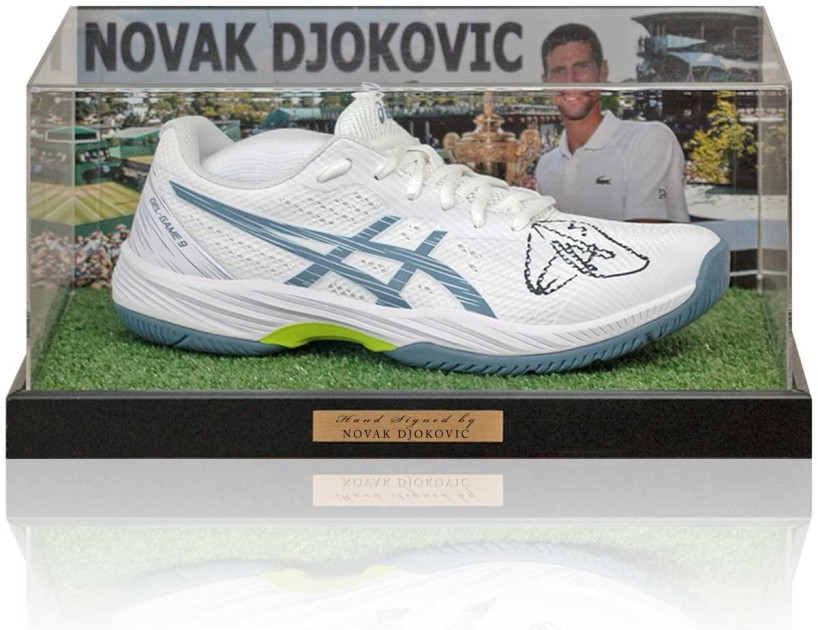 Novak Djokovic Signed Tennis Training Shoe Presentation 