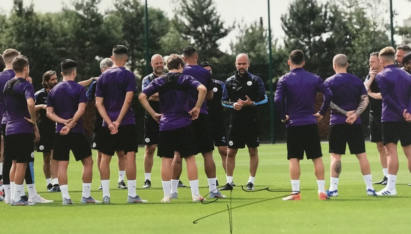 Framed Pep Guardiola, Training Ground Signed Photograph