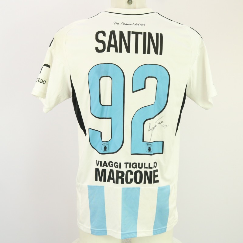 Santini's Unwashed Signed Shirt, Virtus Entella vs Recatanese 2024