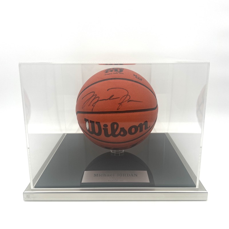 Michael Jordan Signed Limited Edition 10/123 Basketball in Display Case