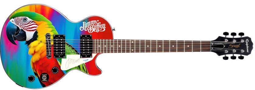 Jimmy Buffett Signed Custom Graphics Guitar