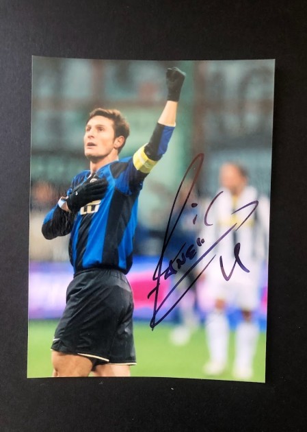 Photograph Signed by Javier Zanetti