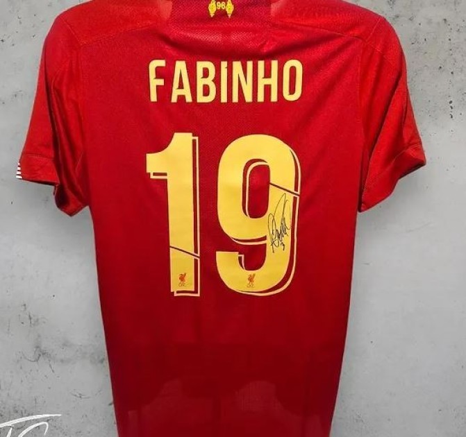 Maglia del Liverpool 2019/20 vincitrice della Champions League firmata e incorniciata da Fabinho