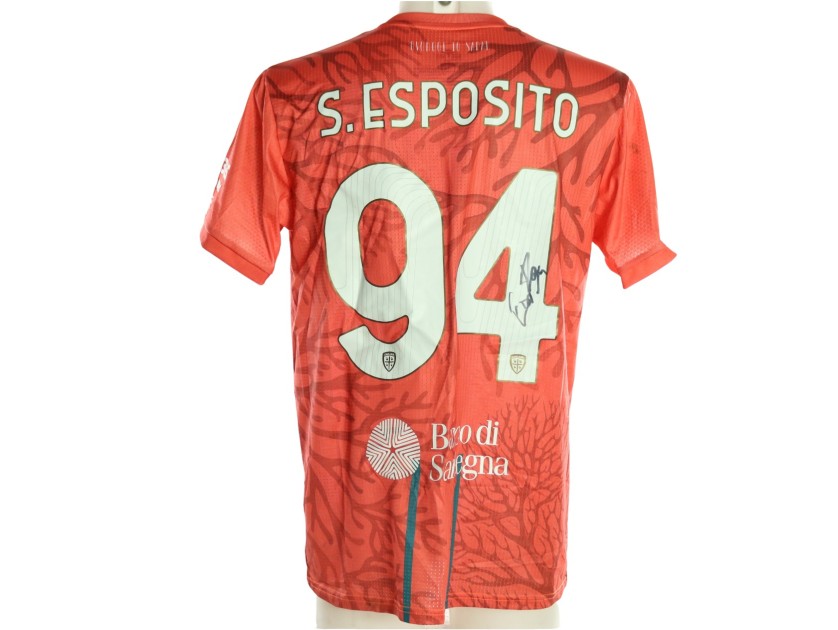 Maglia Preparata Esposito Como vs Cagliari, 2025 - Autografata