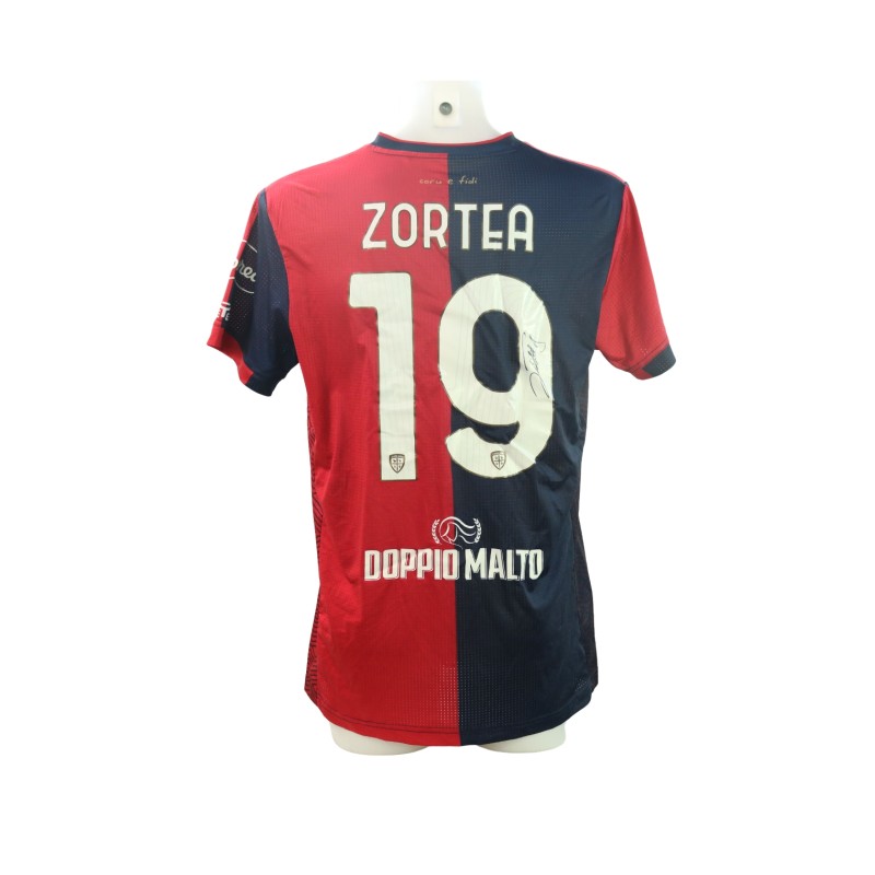 Zortea's Signed Unwashed Shirt, Juventus vs Cagliari 2024