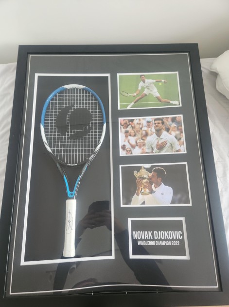 Novak Djokovic Signed and Framed Artengo Tennis Racket