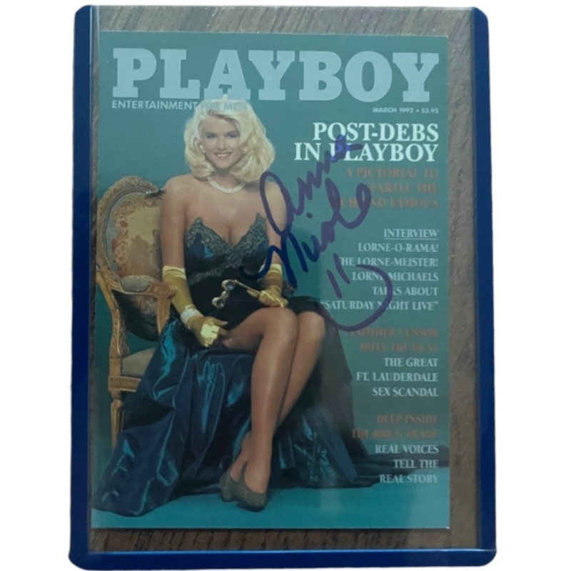 Anna Nicole Smith Signed Playboy Card Global Authentics 