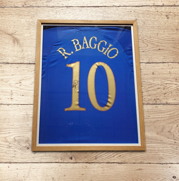 Baggio's Italy Signed and Framed Shirt
