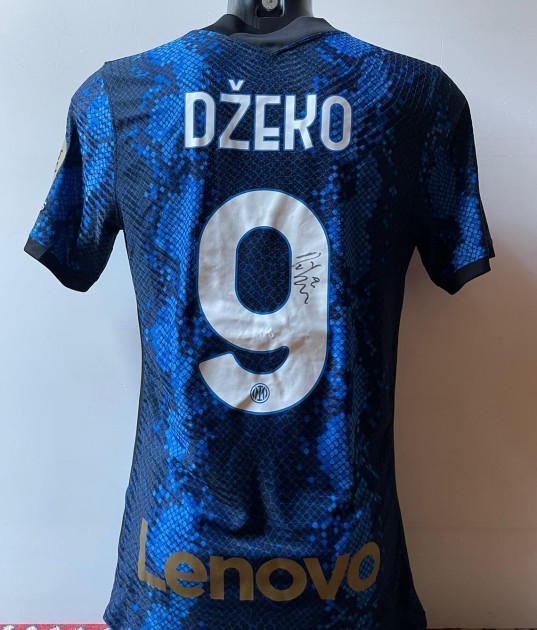 Dzeko Replica Inter Shirt, 2021/22 - Signed with video proof