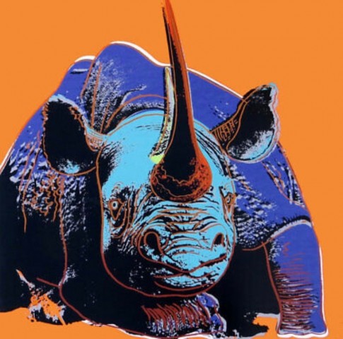 'Black Rhinoceros' Unsigned Screenprint by Andy Warhol 