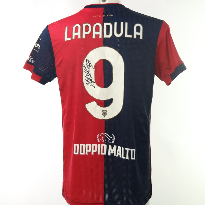 Lapadula's Signed Unwashed Shirt, Cagliari vs Torino 2024