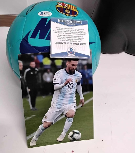 Barcelona Ball Signed by Lionel Messi
