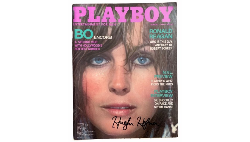 Hugh Hefner Signed August 1980 Playboy Magazine