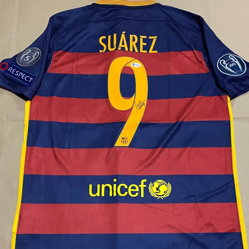 Maglia replica FC Barcelona 2014/15 - Firmata da Luis Suarez