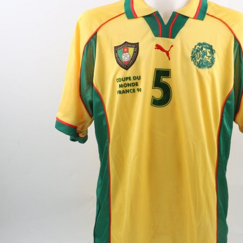 Match worn K.Nkongo shirt, Italia-Camerun Mundial 98, 17/6