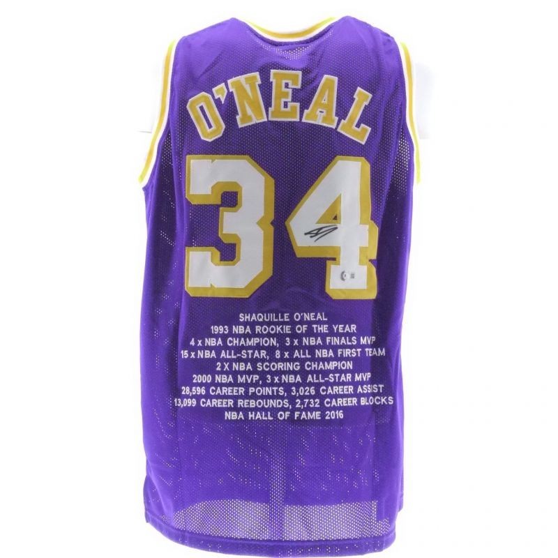 Maglia da trasferta firmata da Shaquille O'Neal per i Lakers