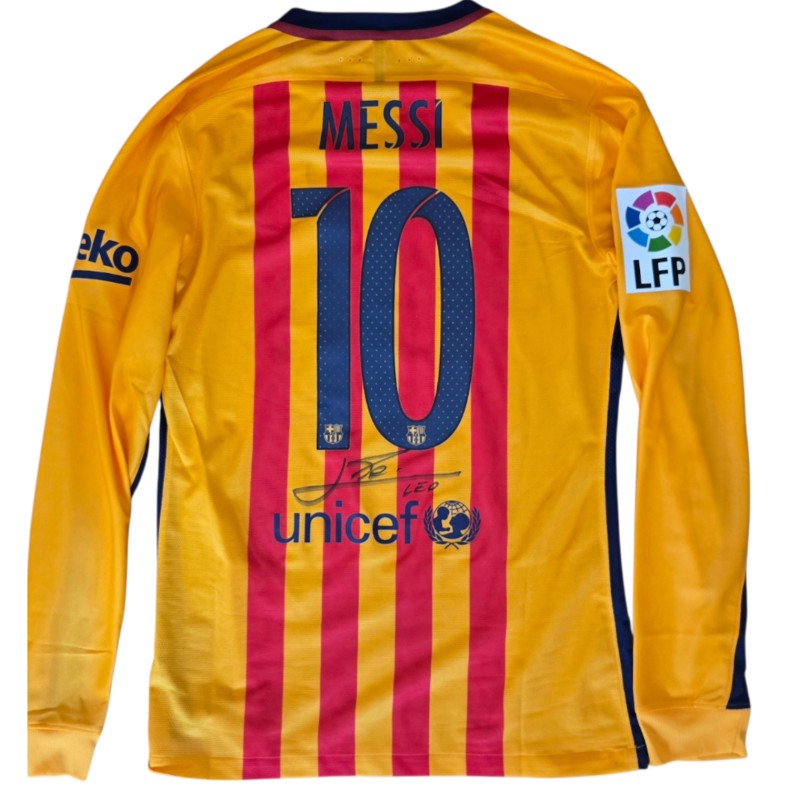 Messi's Signed Match-Issued Shirt, Valencia vs Barcelona 2015