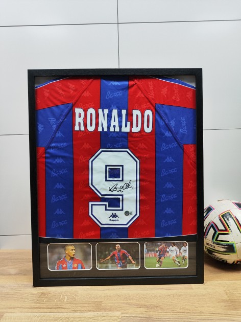 Ronaldo's FC Barcelona Signed and Framed Shirt