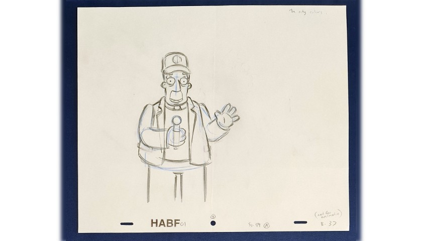 The Simpsons - Original Drawing of Kent Brockman