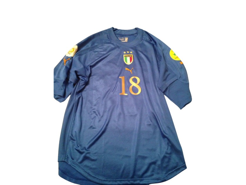 Cassano's Italy Match-Worn Shirt, EURO 2004 - CharityStars