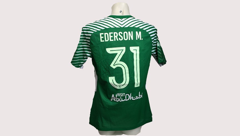 Ederson Match-Worn Signed Manchester Derby Shirt
