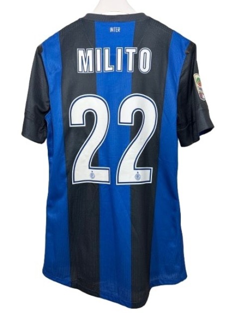 Milito's Inter Match-Issued Shirt, Serie A 2012/13